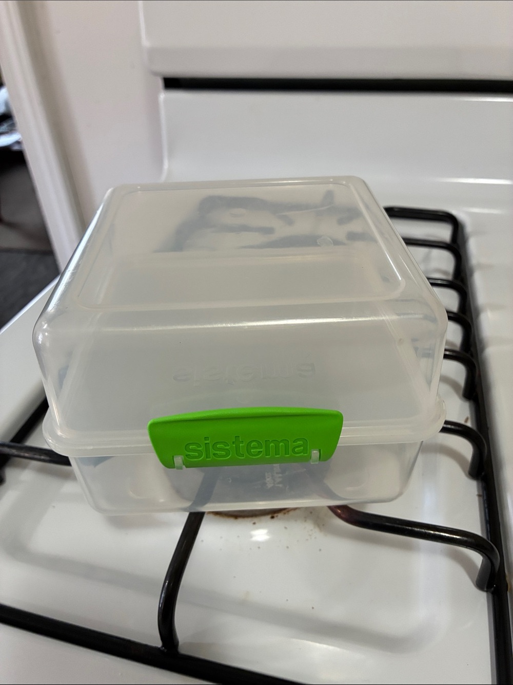 Sistema Clear Food Storage Box with Green Snap Lid made in New Zealand 1-4 lt to